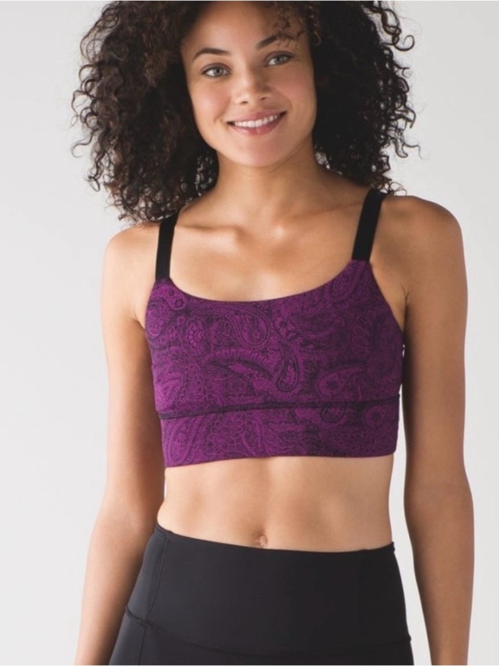 lululemon athletica Purple Paisley Supportive Crop Bralette